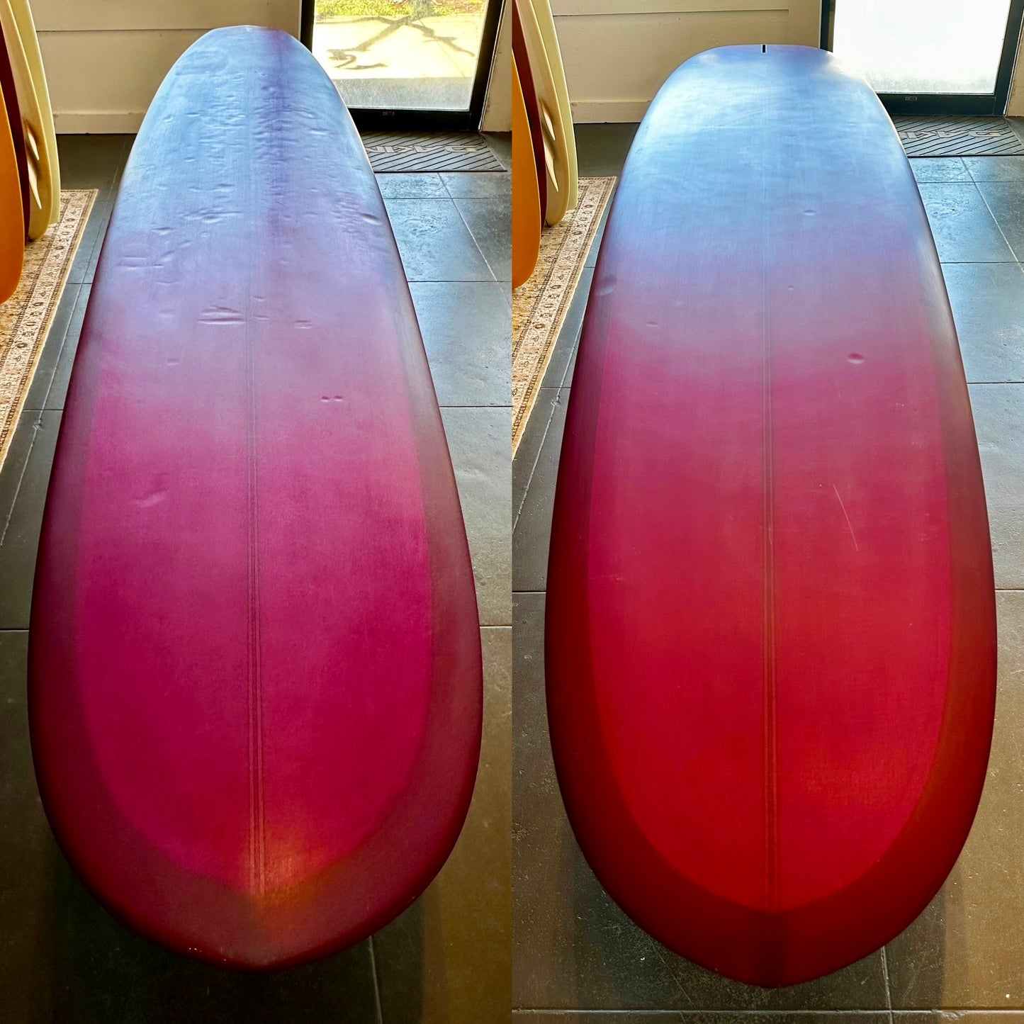 Used surfboard – Barrett Miller “Ace” model, modern log design, shown in very good condition with light deck pressures.