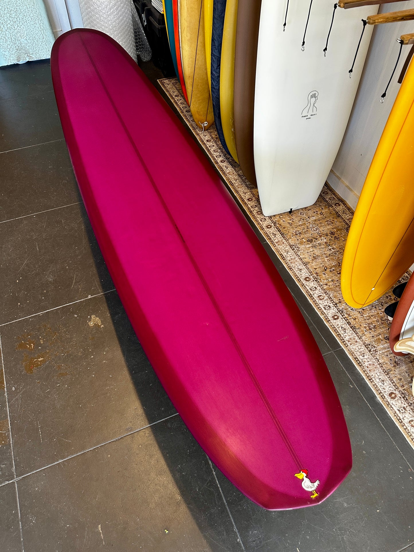 Used surfboard – Barrett Miller “Ace” model, modern log design, shown in very good condition with light deck pressures.