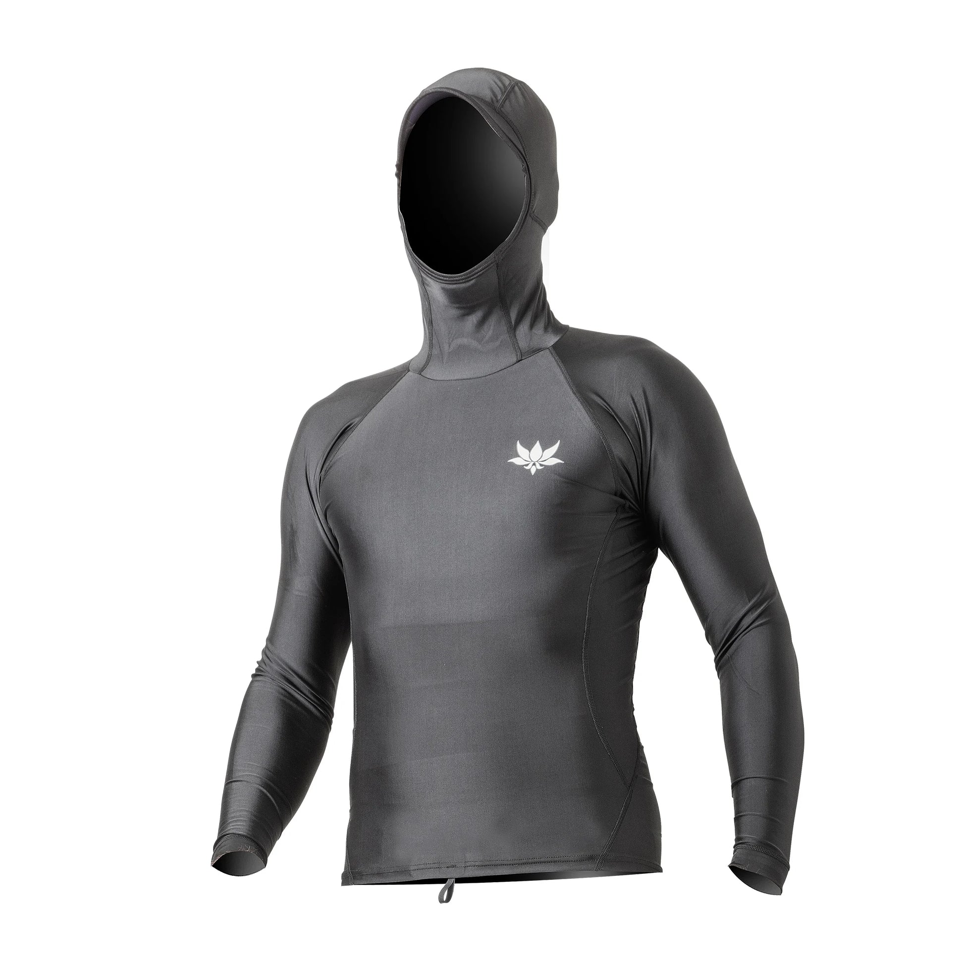 Front view of AXXE Classic hooded rashguard with UPF50+ sun protection and boardshort loop.