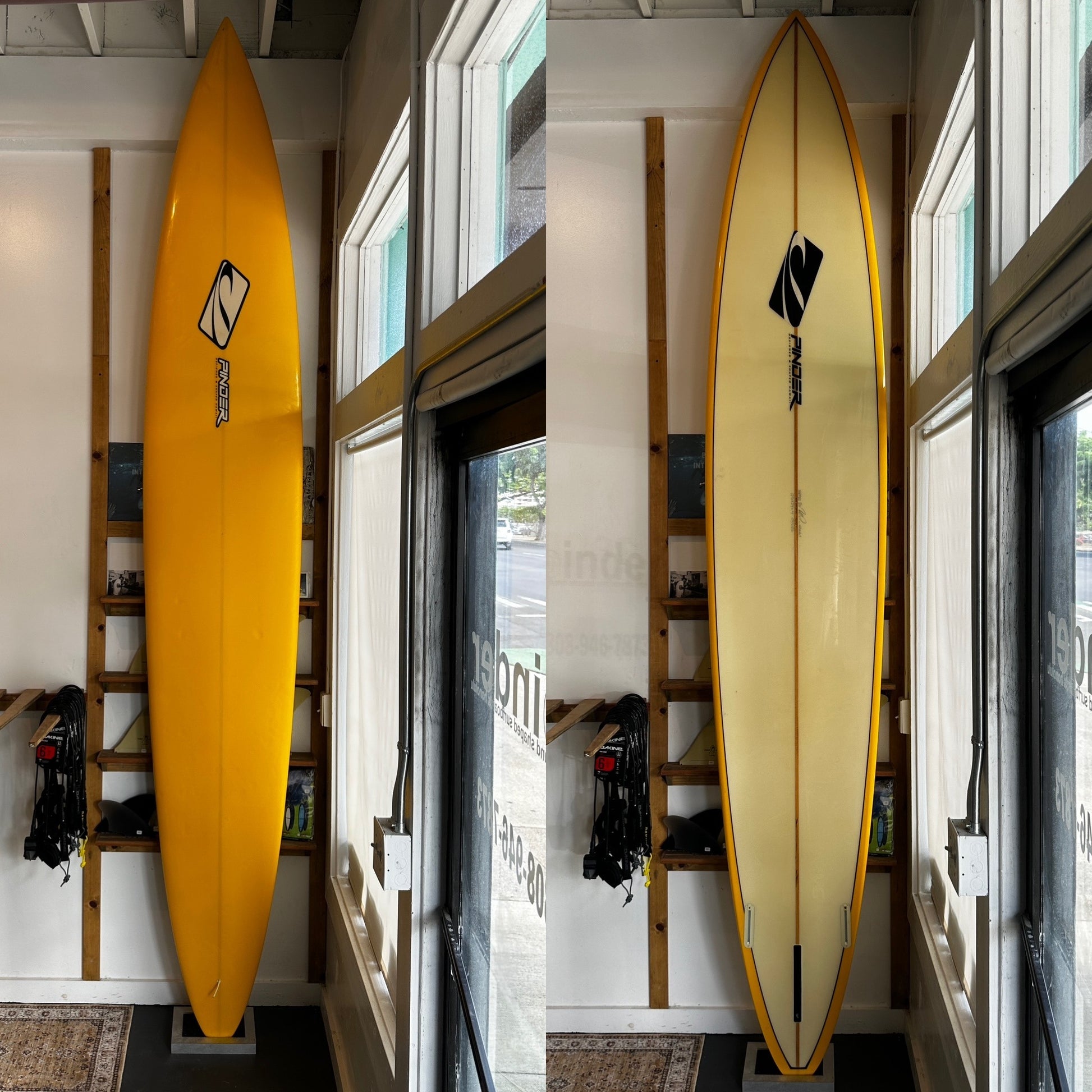 Used 12'0 'Glider Gun'

12'0 x 24 x 4
Surf or paddle, knee to well overhead, a versatile shape with mostly flat rocker except the last 18” of entry and panel vee bottom make this board unique. 2+1 fin set up adds to its diversity.